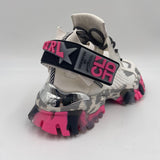 Sneakers bianco grigio e fucsia 033 1050BIANCO CLJD 