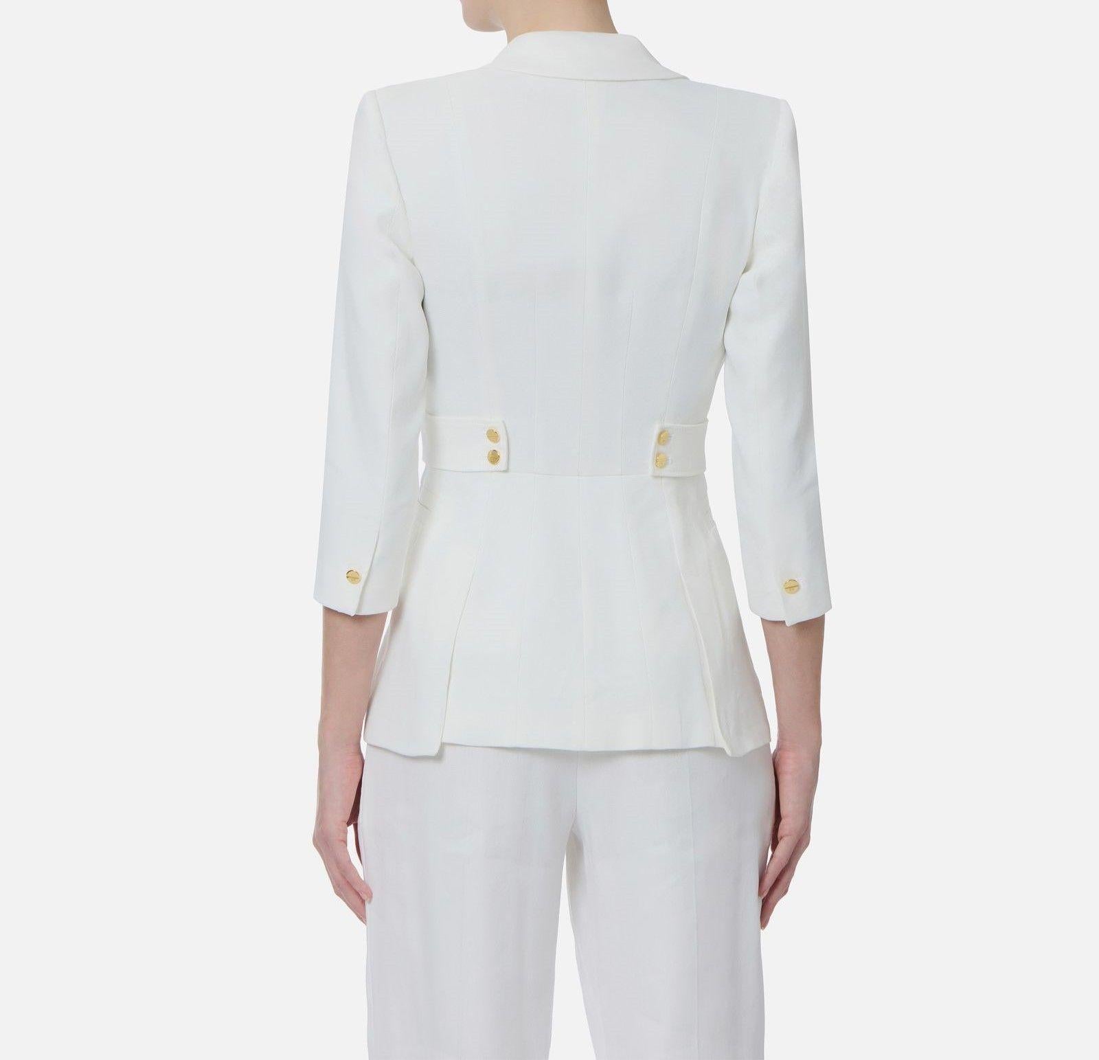 Giacca in misto lino - Elisabetta Franchi GI23662E2 360 ELISABETTA FRANCHI 