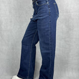 Jeans scuro vita alta gamba dritta