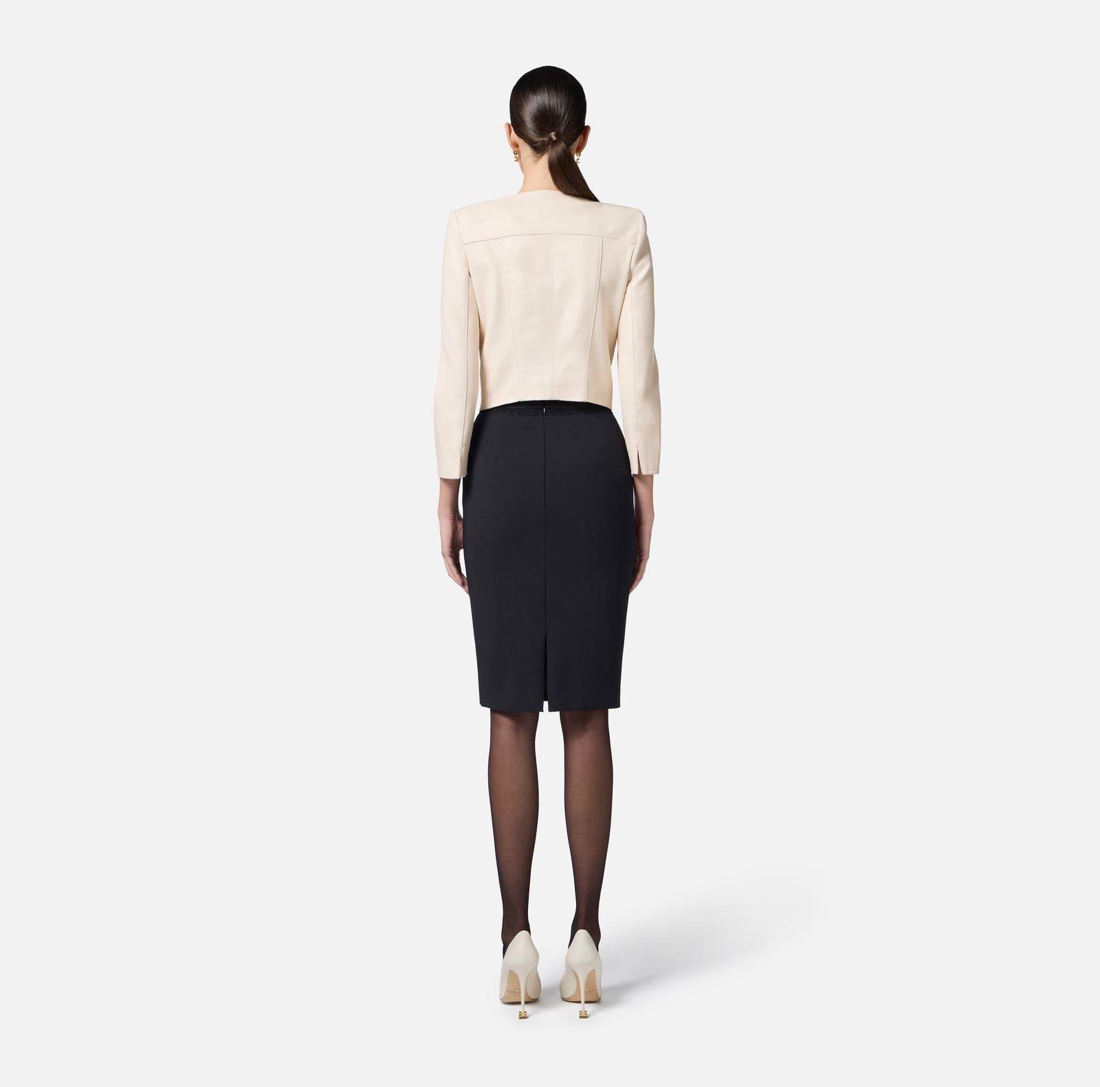 Gonna con smerlo in vita - Elisabetta Franchi GO11852E2 110 ELISABETTA FRANCHI 