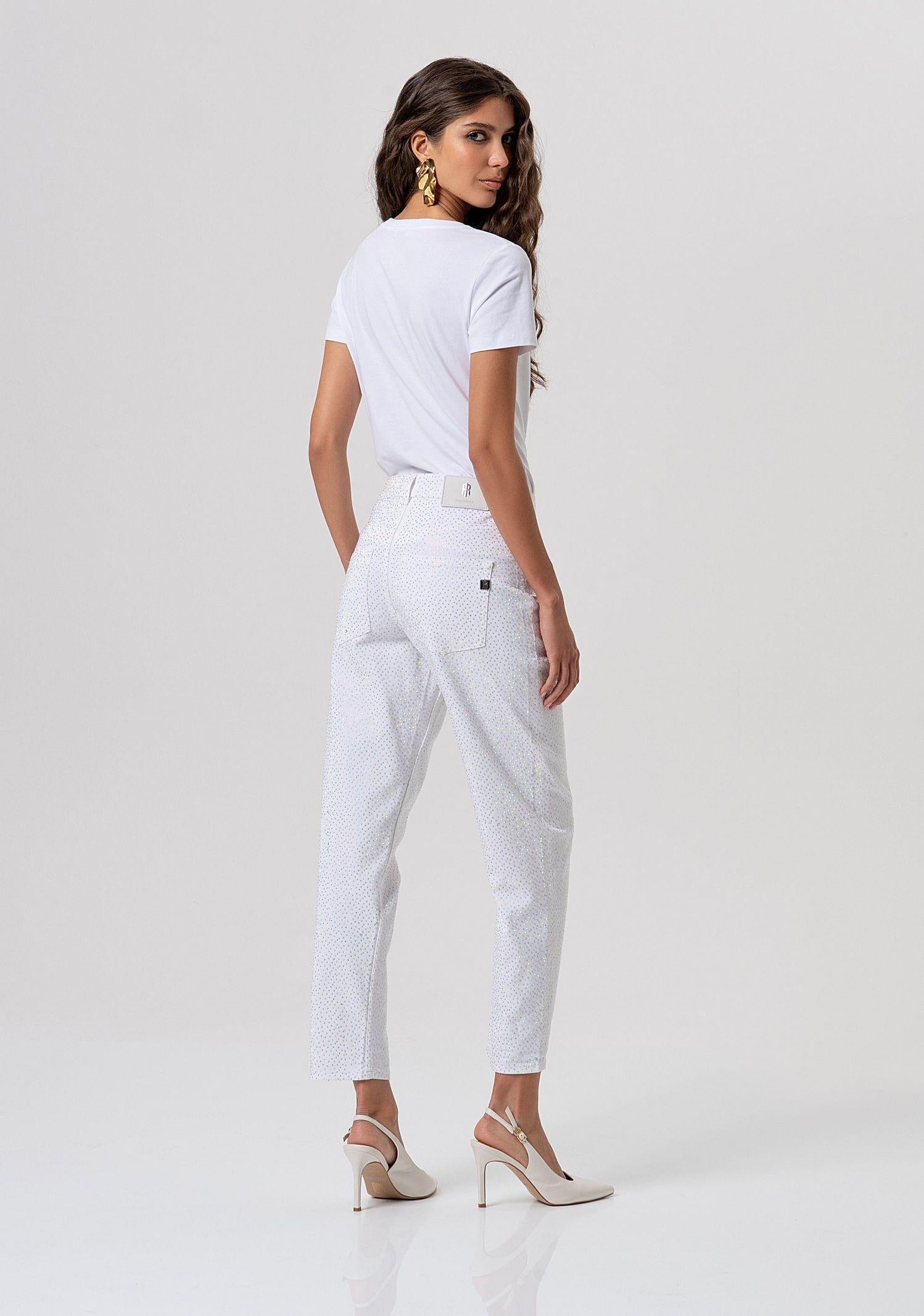 Pantaloni mom fit con strass FP26SVD005W615R9 278 FRACOMINA 