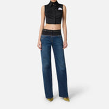 Camicia cropped con papillon - Elisabetta Franchi CA10556E2 110 ELISABETTA FRANCHI 