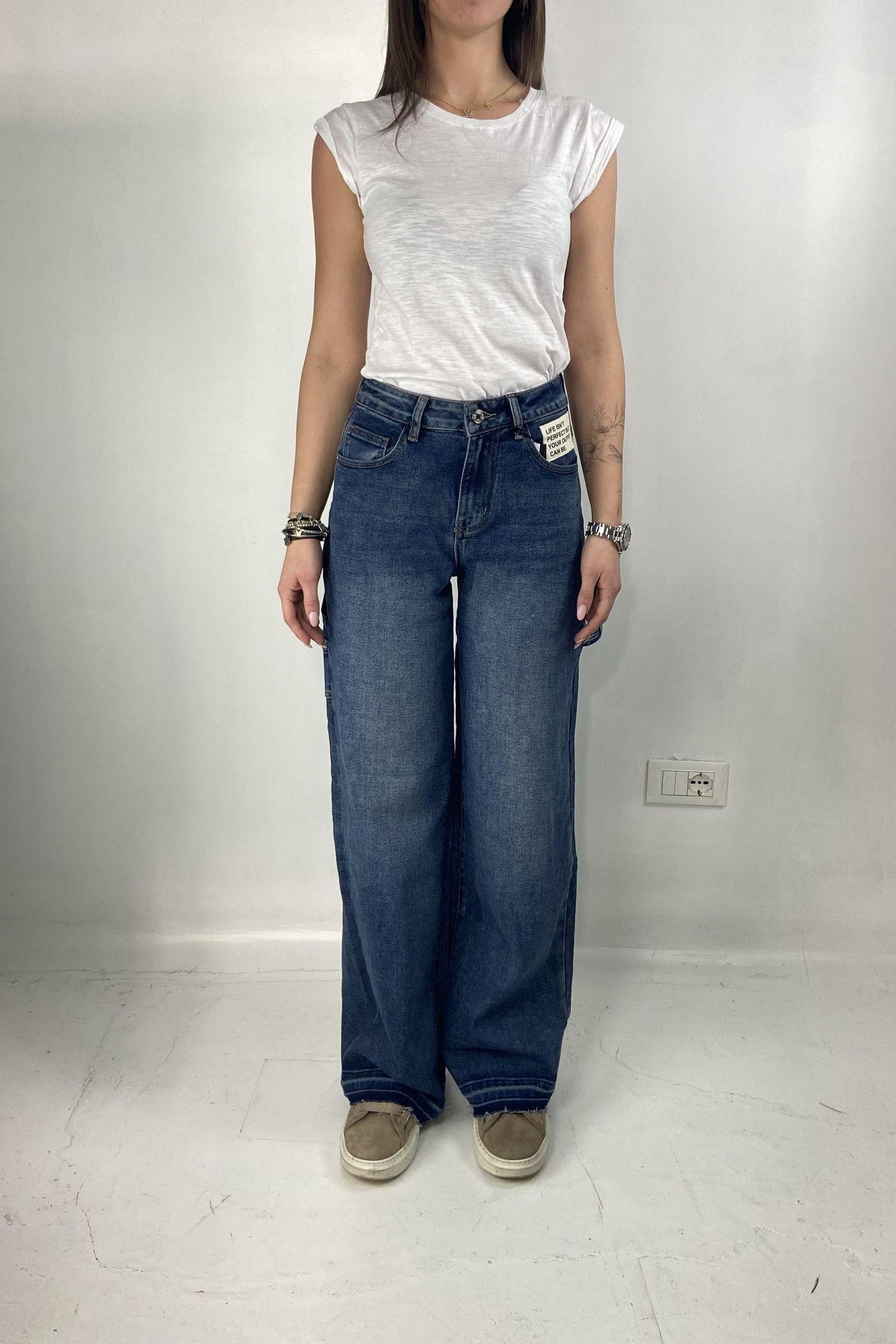 Jeans wide leg con tascone - Ofelia LAF244 DENIM OFELIA 
