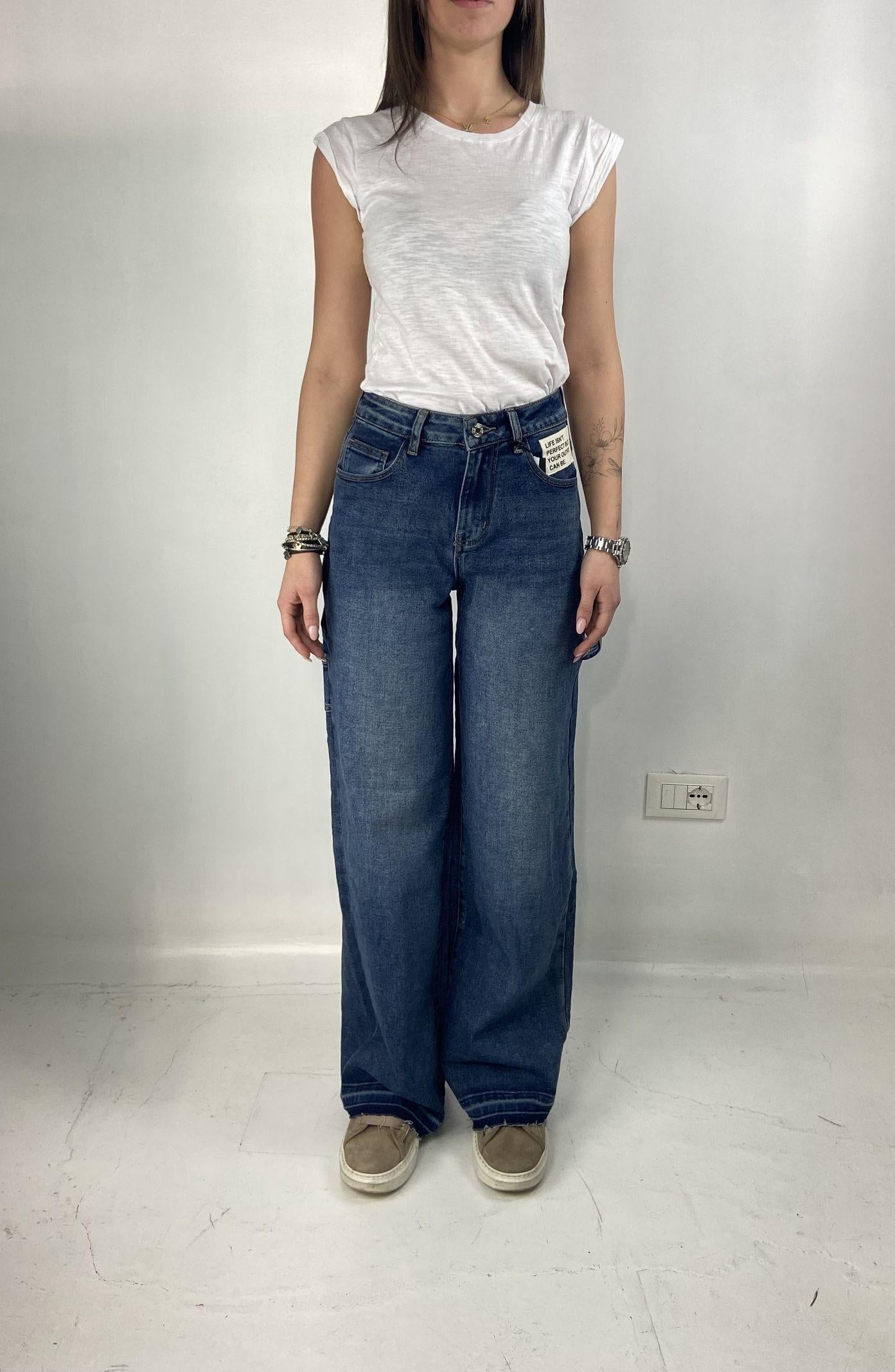 Jeans wide leg con tascone - Ofelia LAF244 DENIM OFELIA 