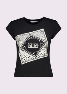 T-shirt con stampa e strass - Gaudi