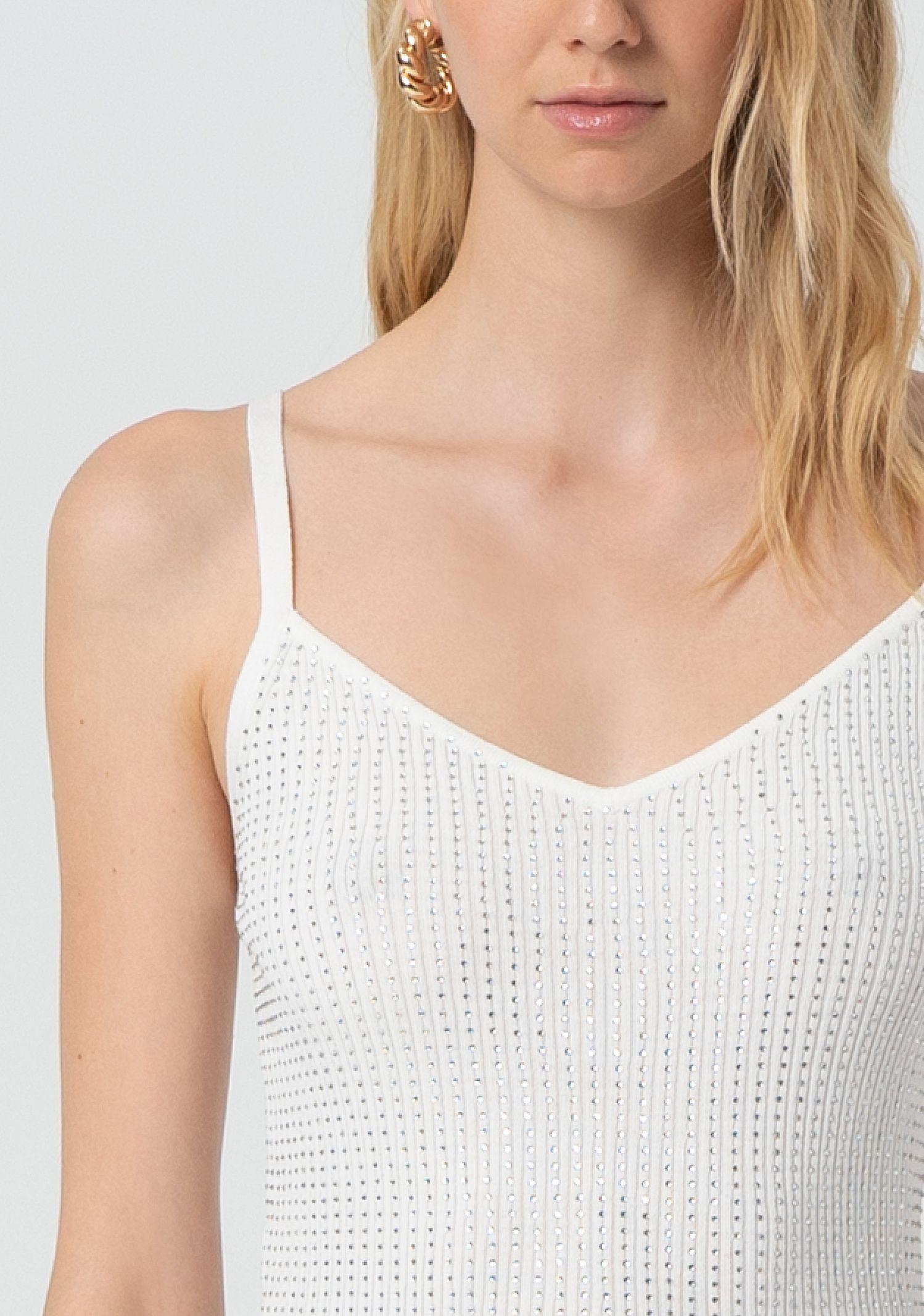 Top a canotta con strass FR25ST4006K410J9 108 FRACOMINA 