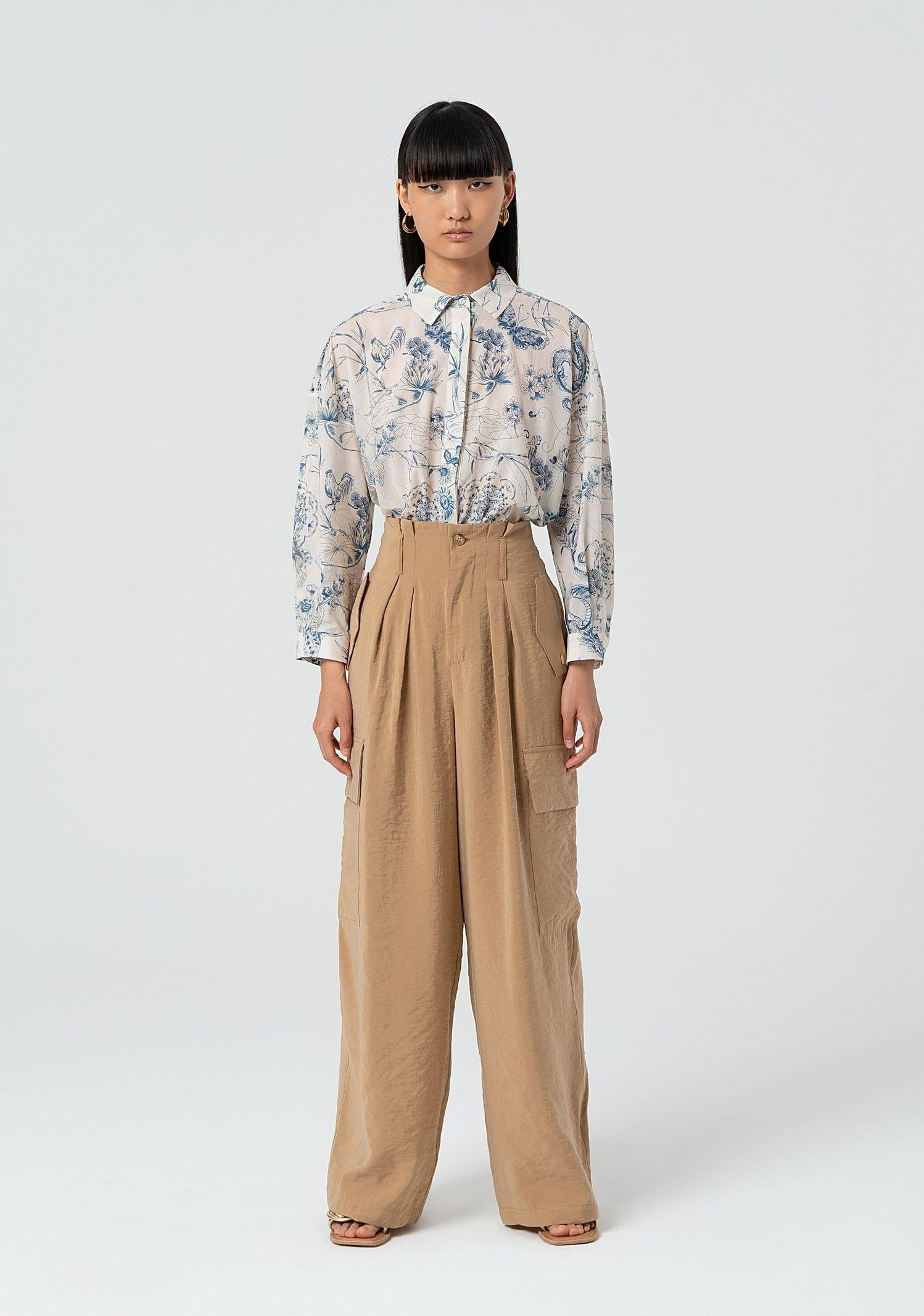 Pantalone wide leg in fluido modal FJ25SVC002W49401 050 FRACOMINA 