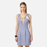 Abito con foulard gioiello - Elisabetta Franchi AB95762E2 019 ELISABETTA FRANCHI 