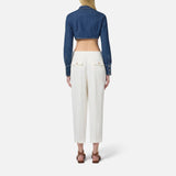 Camicia cropped in denim