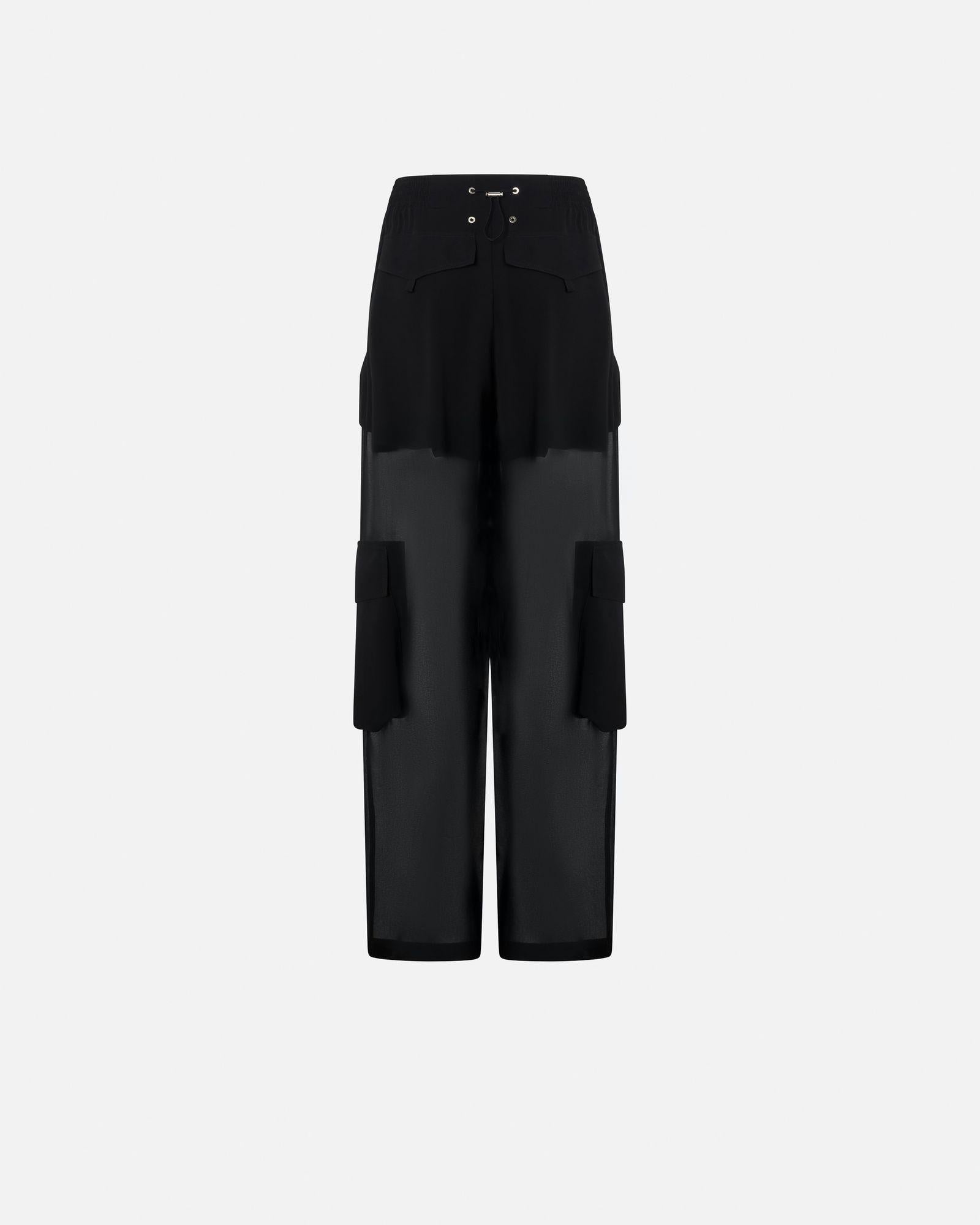 Pantalone cargo in georgette trasparente - Pinko 104751-A21F Z99 PINKO 
