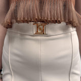 Pantalone con placca oro logata - Elisabetta Franchi PAT1541E2 193 ELISABETTA FRANCHI 