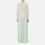 Abito lungo in georgette - Elisabetta Franchi ABRT252E2 124 ELISABETTA FRANCHI 