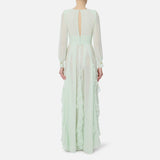 Abito lungo in georgette - Elisabetta Franchi ABRT252E2 124 ELISABETTA FRANCHI 