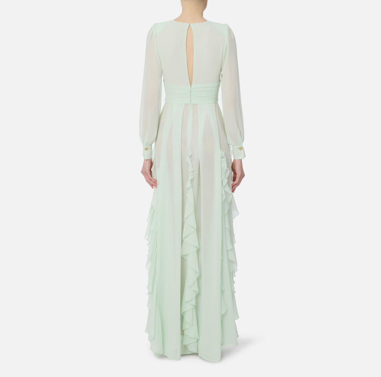 Abito lungo in georgette - Elisabetta Franchi ABRT252E2 124 ELISABETTA FRANCHI 