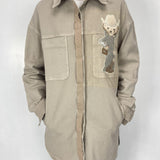 Giacca lunga con orsetto 525106 CAMMELLO OFELIA 
