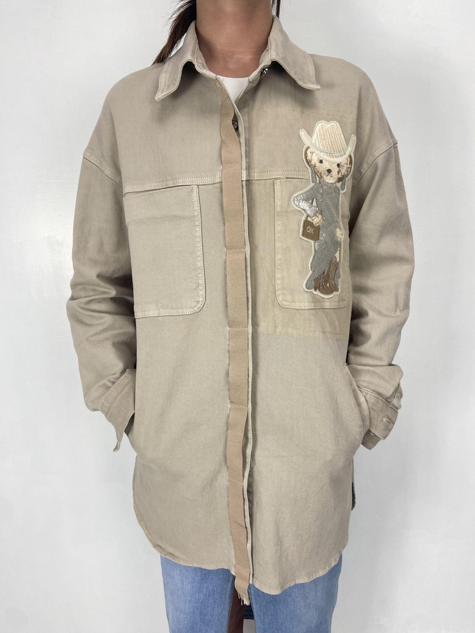 Giacca lunga con orsetto 525106 CAMMELLO OFELIA 
