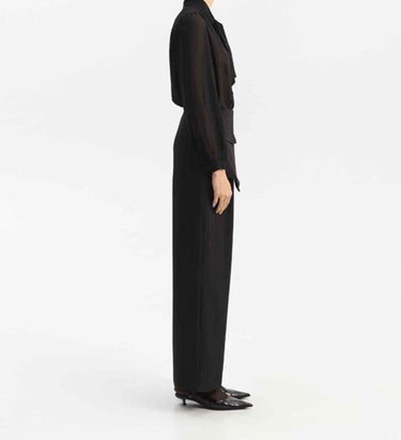 Pantaloni con tessuto sovrapposto EFW250183 NERO ELEH 