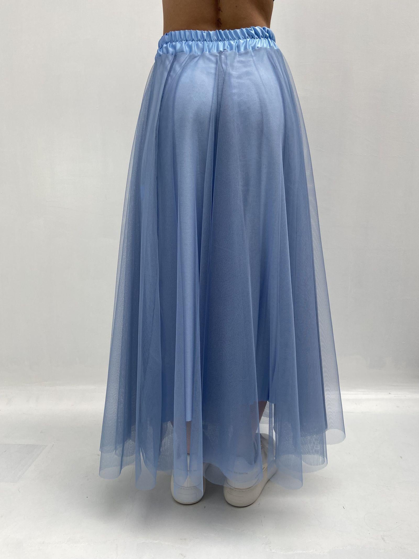 Gonna lunga in tulle MK04.015 AZZURRO OFELIA 