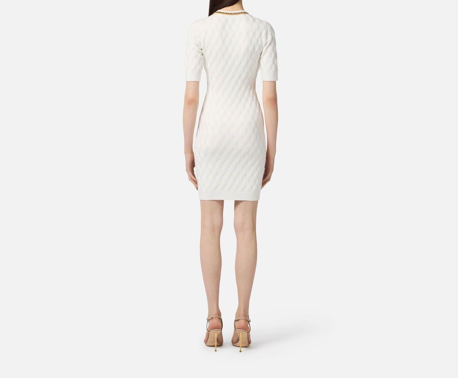 Abito a rombi con catena gioiello - Elisabetta Franchi AM20B56E2 360 ELISABETTA FRANCHI 