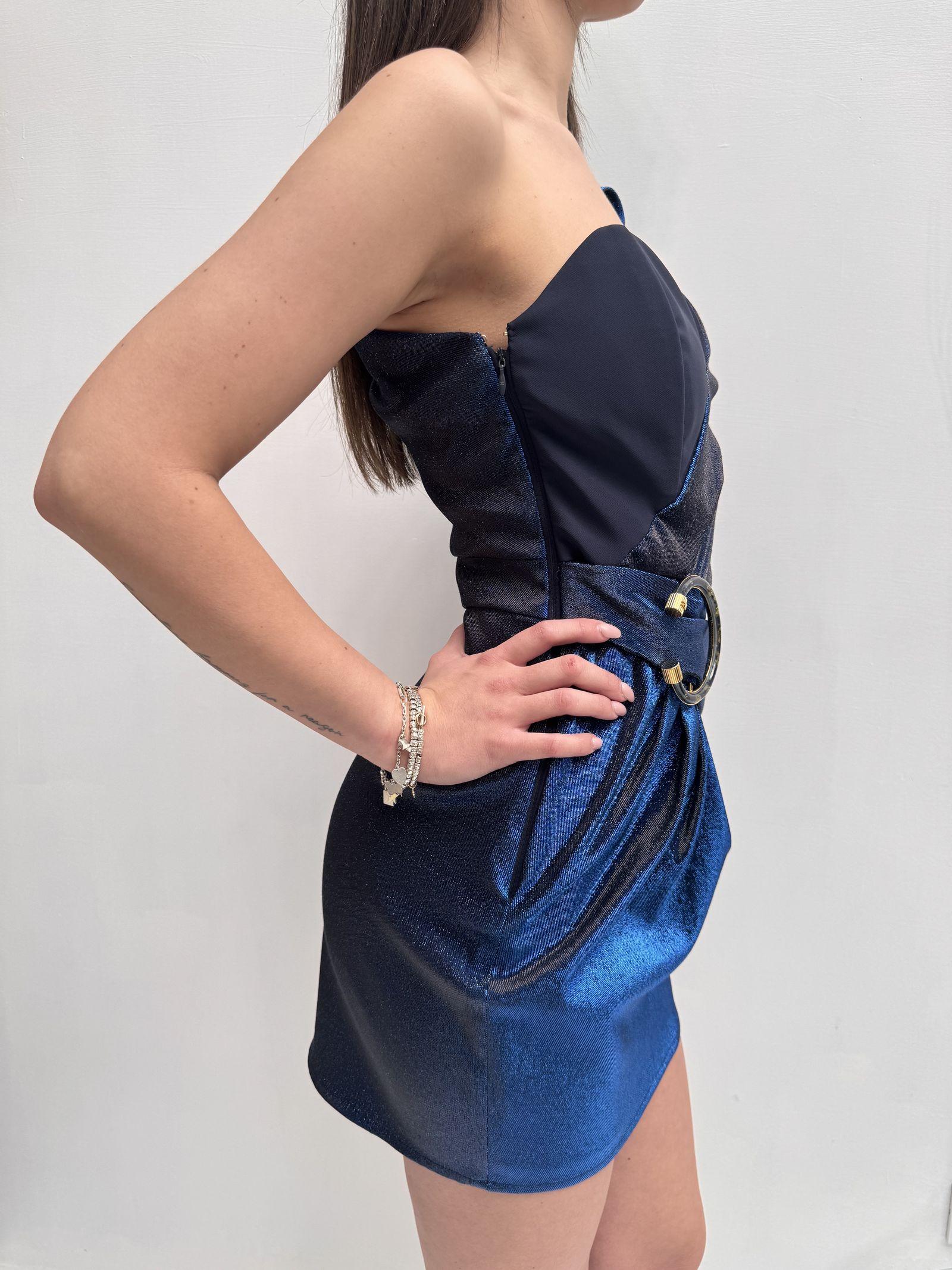 Abito monospalla con scollo a cuore - Elisabetta Franchi AB94197E2 805 ELISABETTA FRANCHI 