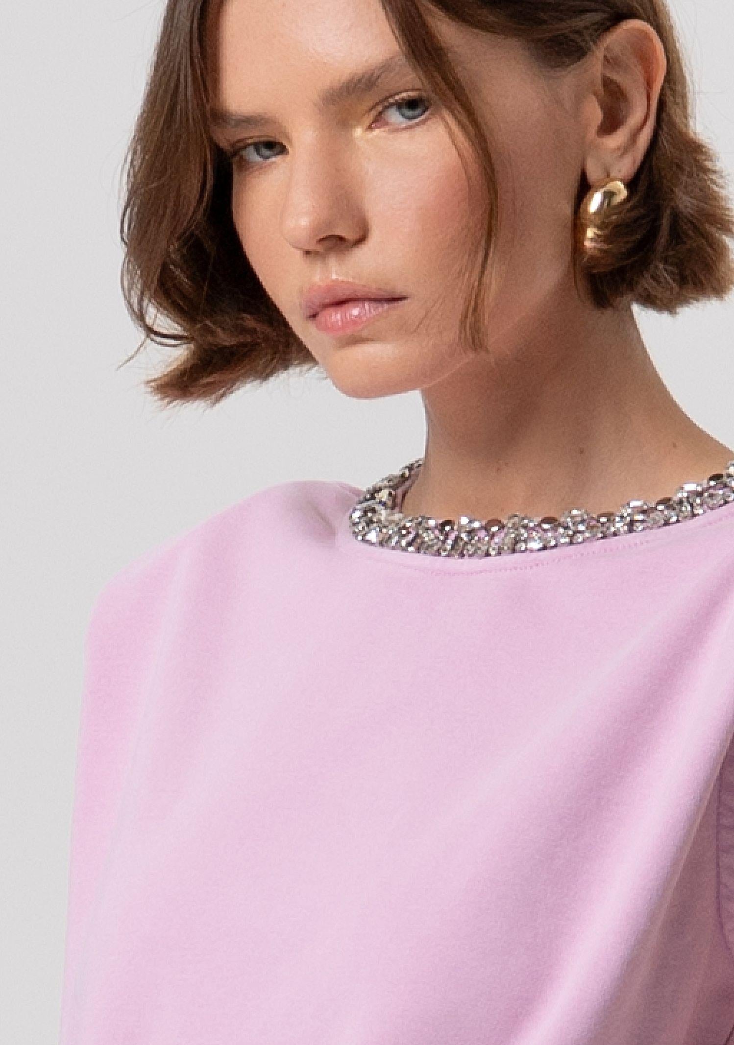 Felpa con pietre luminose FR26ST9006F40901 M34 FRACOMINA 