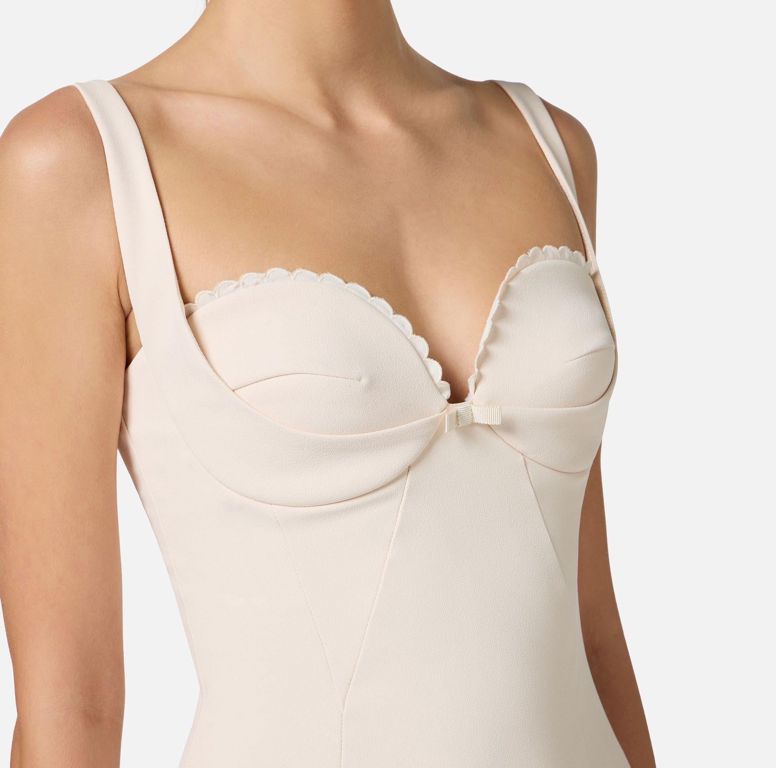 Abito con smerlo ricamato - Elisabetta Franchi AB85052E2 193 ELISABETTA FRANCHI 