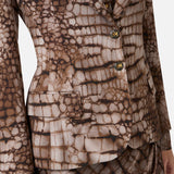 Giacca con stampa alligatore - Elisabetta Franchi GI20761E2 644 ELISABETTA FRANCHI 