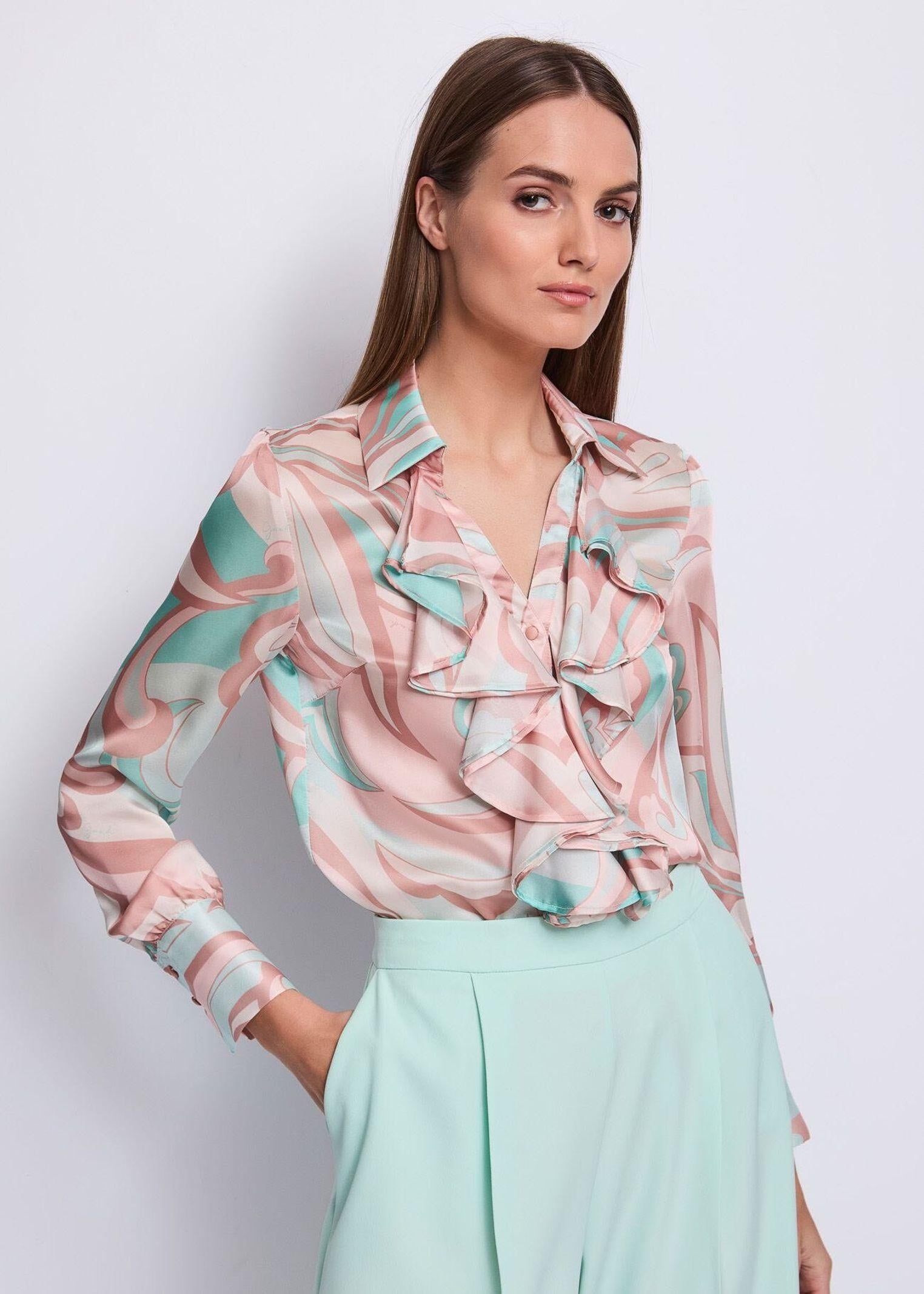 Camicia rouches satinata 511FD45004 51103801 GAUDI' 