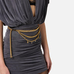 Abito in cupro con bralette - Elisabetta Franchi AB76551E2 DC3 ELISABETTA FRANCHI 