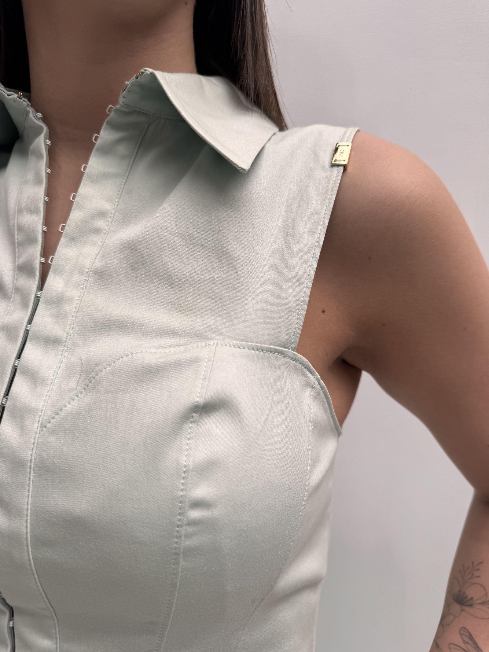 Camicia crop con gancetti - Elisabetta Franchi CA01841E1 BV9 ELISABETTA FRANCHI 