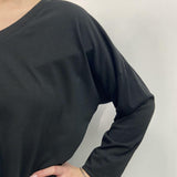 T-shirt scollo a V 2831 NERO OFELIA 