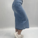 Gonna in denim con spacco davanti