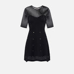 Abito con motivo chevron e borchie AM03B46E2 110 ELISABETTA FRANCHI 