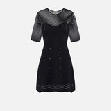 Abito con motivo chevron e borchie AM03B46E2 110 ELISABETTA FRANCHI 