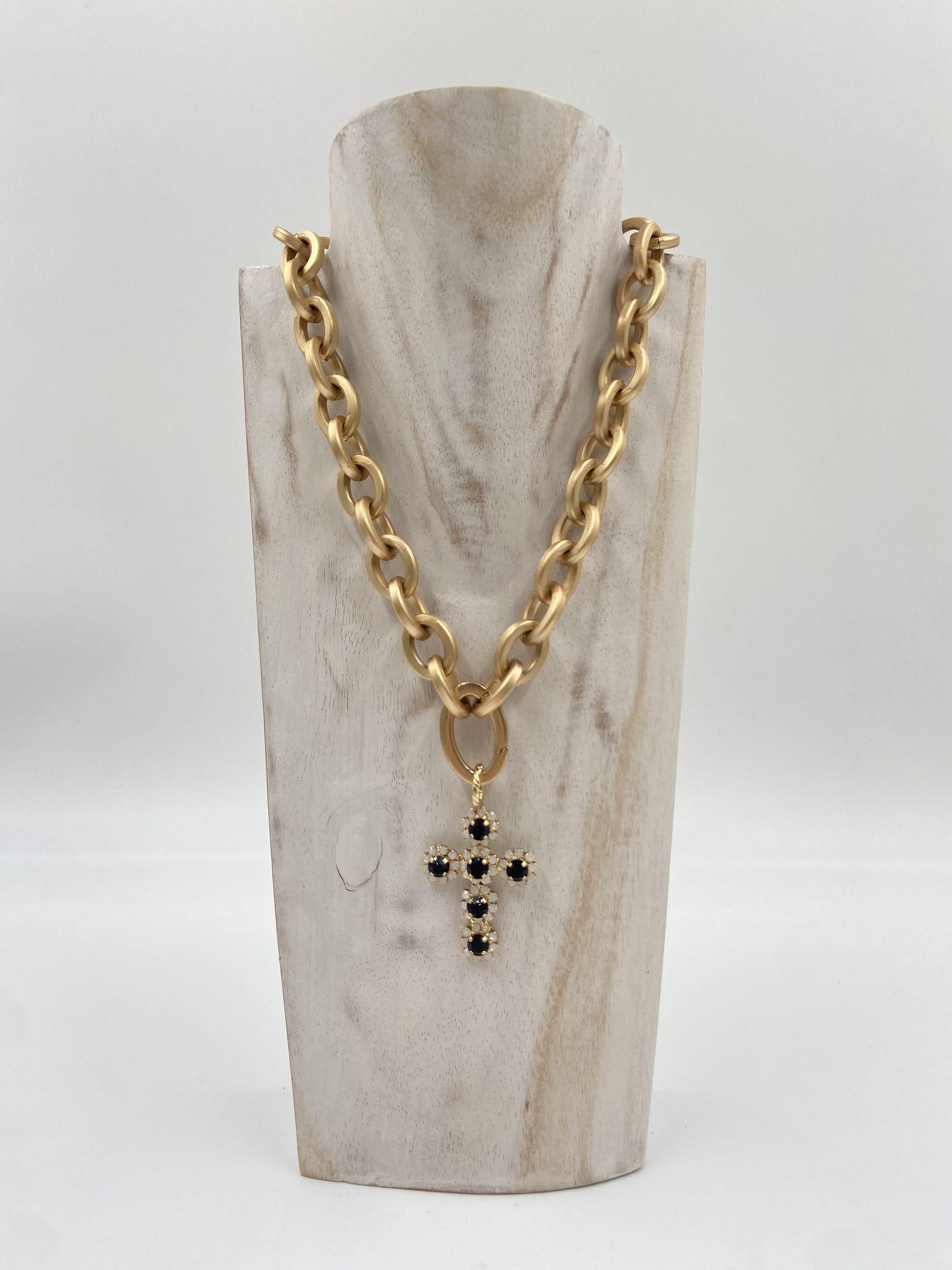 Ciondolo Croce Lulu Mini - Alevà CROCELULU ORONERO ALEVA' 