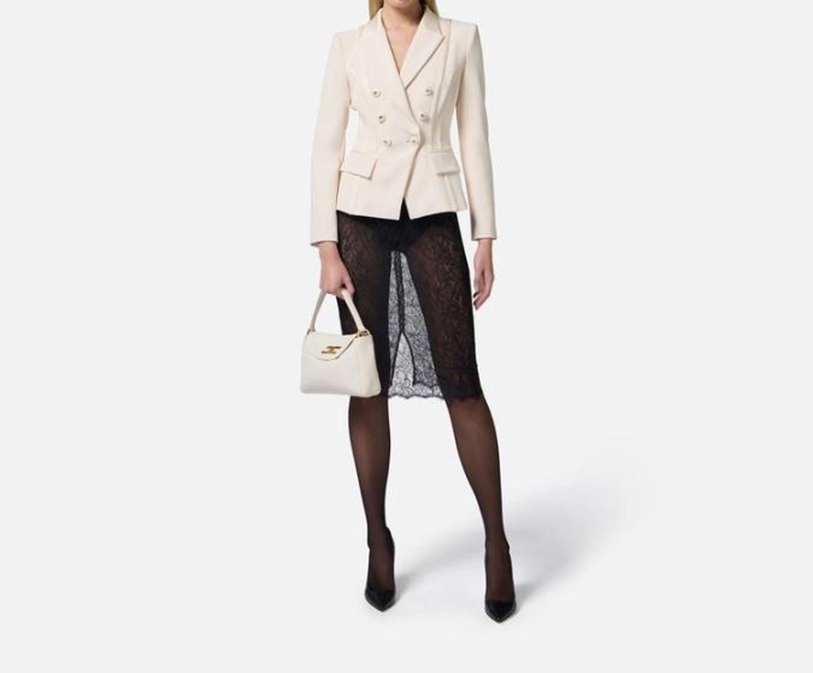 Giacca con dettagli in raso GI14251E2 193 ELISABETTA FRANCHI 