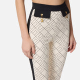 Pantalone bicolor con stampa - Elisabetta Franchi PAS0156E2 EF1 ELISABETTA FRANCHI 