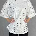 T- shirt mezze maniche con specchietti LC240339 BIANCO OFELIA 