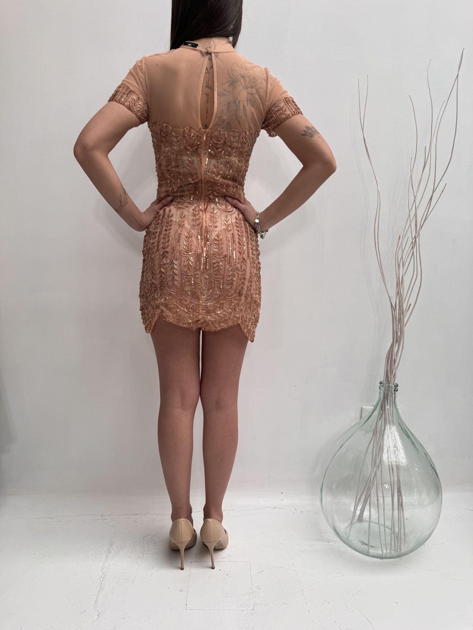 Abito trasparente con perline - Elisabetta Franchi AR24A22E1 181 ELISABETTA FRANCHI 