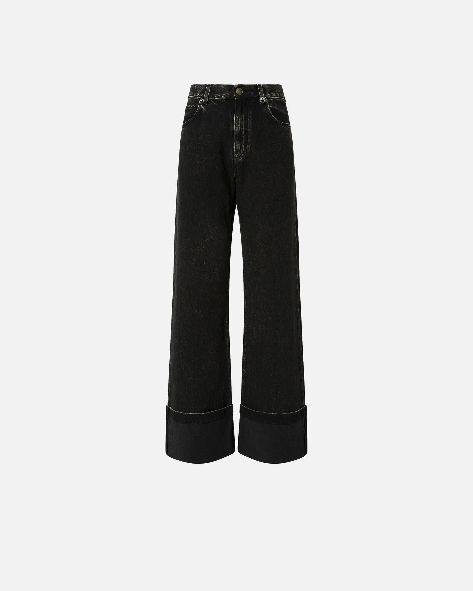 Jeans wide leg con risvolto 105541A2RR PJ4 PINKO 