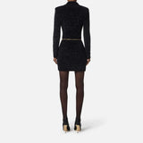 Abito in ciniglia bouclè - Elisabetta Franchi AM32S57E2 110 ELISABETTA FRANCHI 