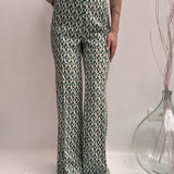 Pantalone stampa geometrica logata - Elisabetta Franchi PA00826E2 AT5 ELISABETTA FRANCHI 