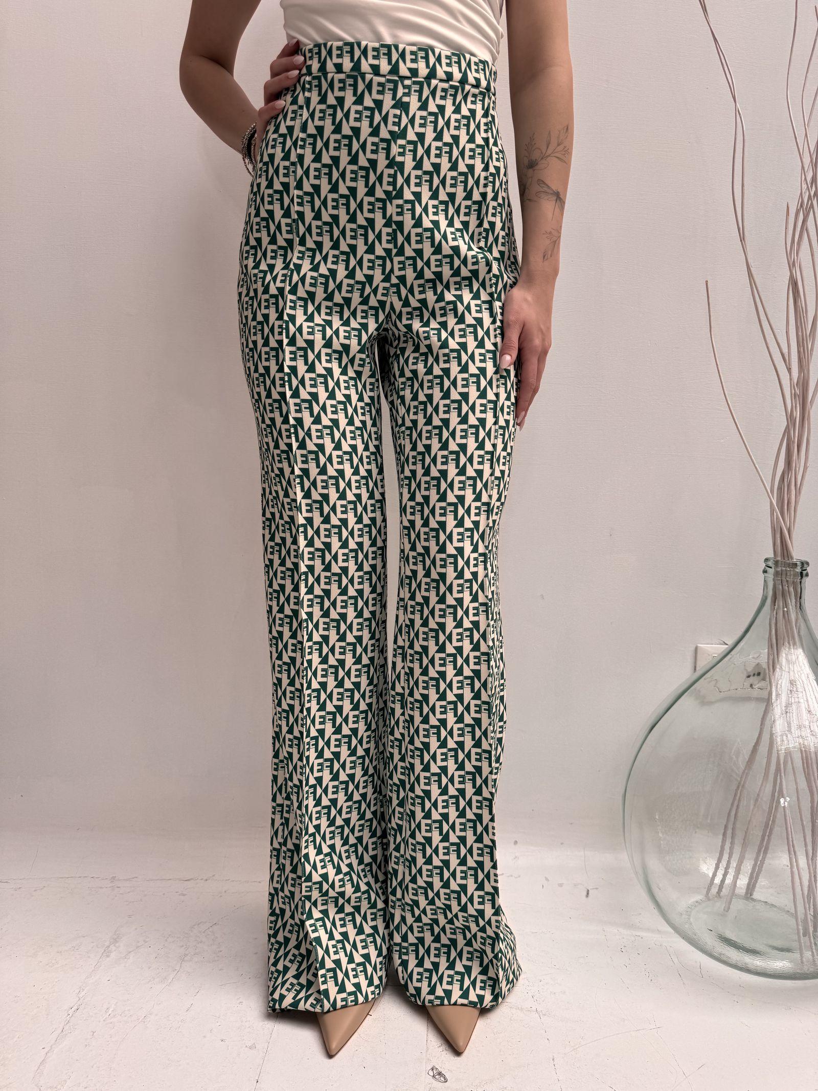 Pantalone stampa geometrica logata - Elisabetta Franchi PA00826E2 AT5 ELISABETTA FRANCHI 
