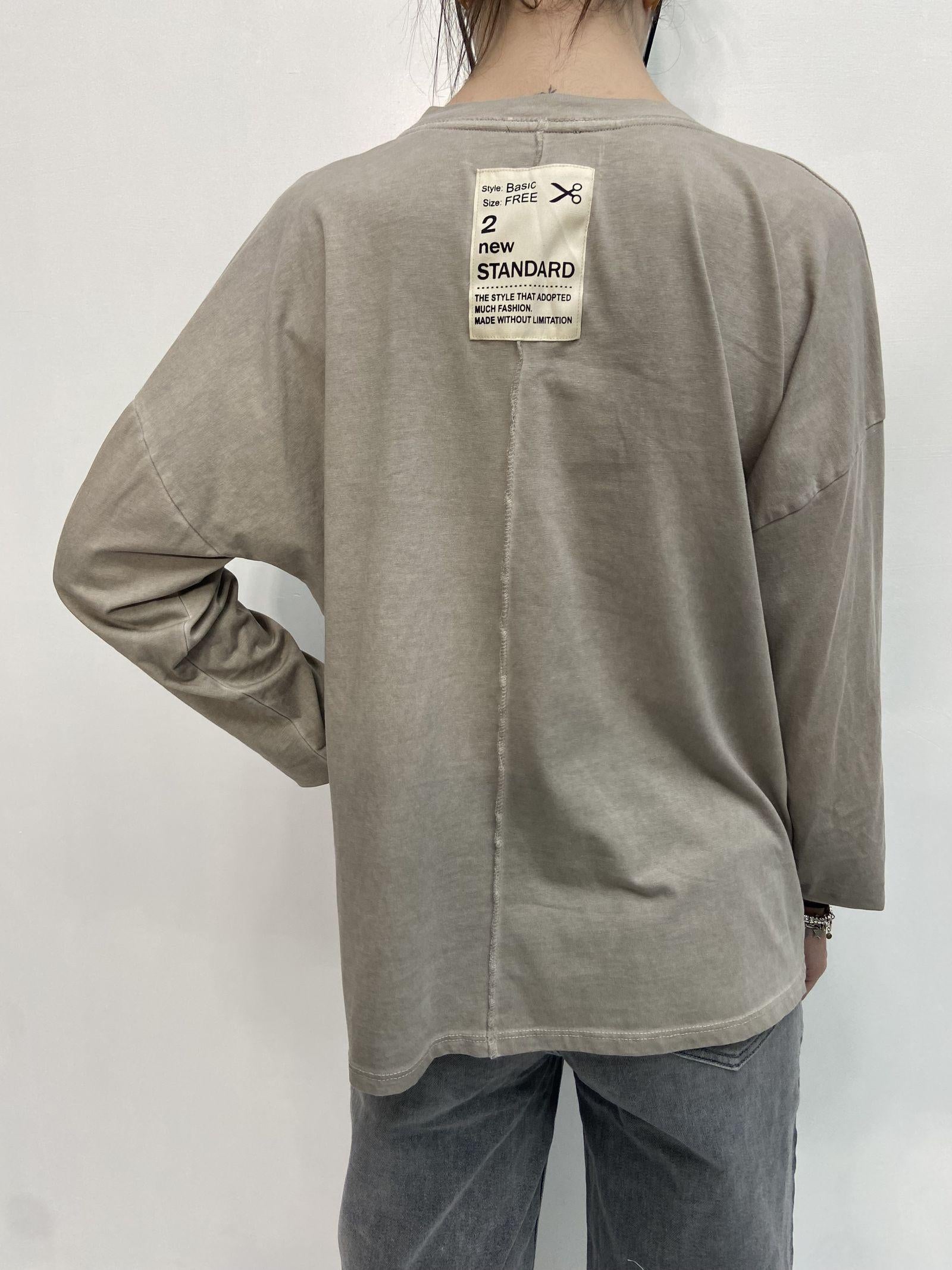 T-shirt scollo a V 2831 CREMA OFELIA 