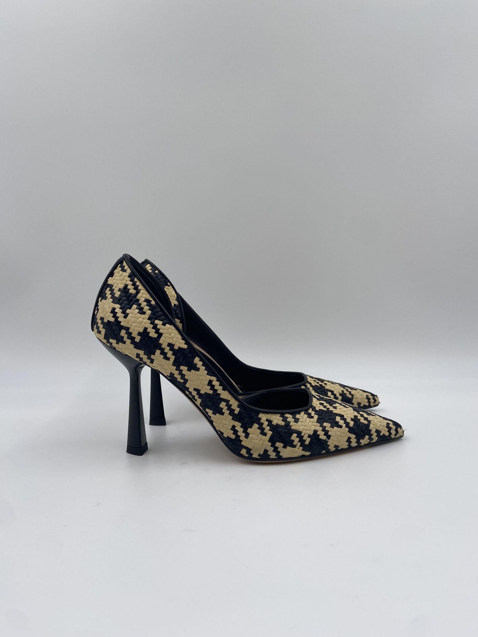 Sandalo in rafia con apertura laterale H2237 NEROBEIGE OFELIA 