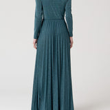 Abito maniche lunghe in lurex