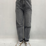 Jeans mom fit con coulisse - Ofelia LAF264 GRIGIO OFELIA 