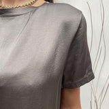 T- shirt girocollo satinata - Ofelia MS2003 GRIGIO OFELIA 