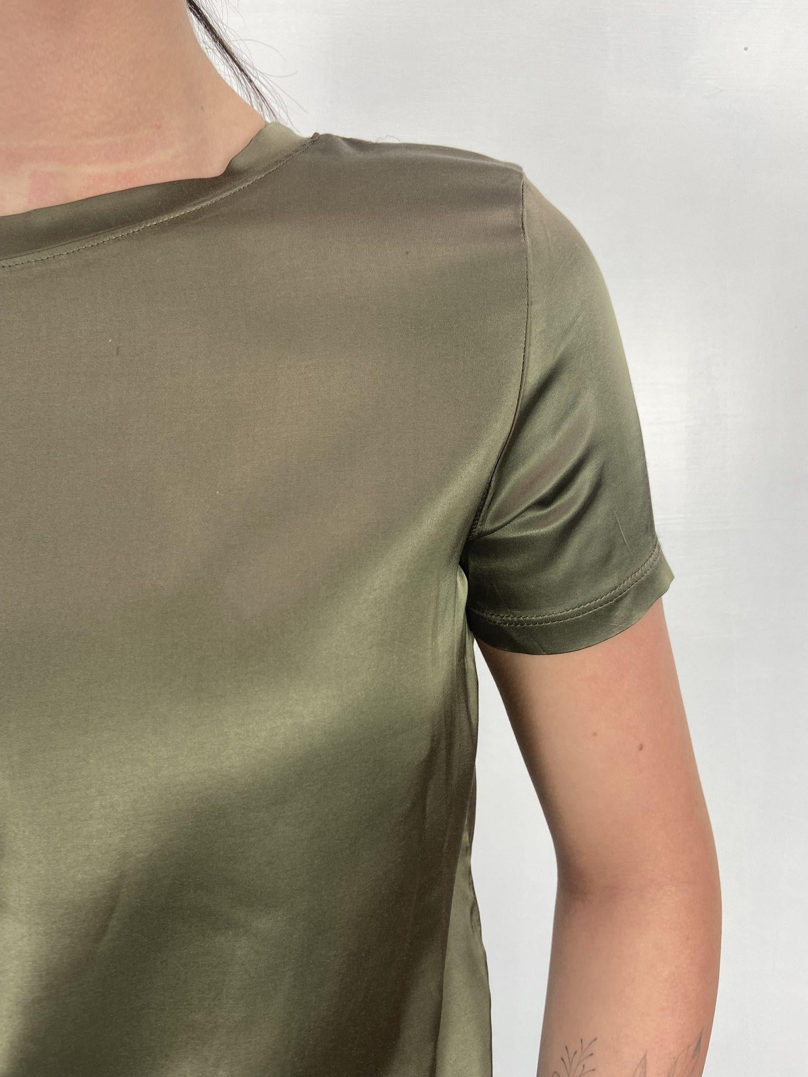 T-shirt lucida girocollo MM203633 MILITARE OFELIA 