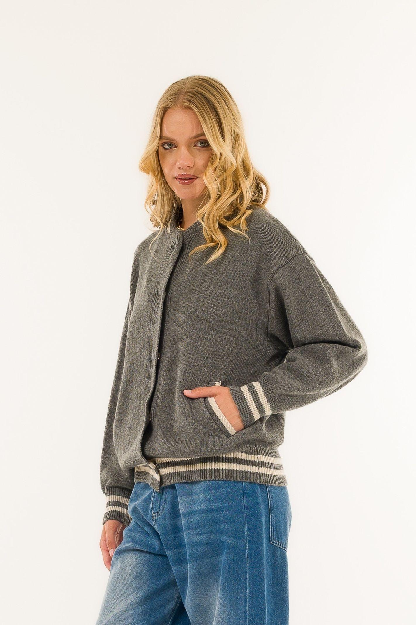 Cardigan con bottoni automatici 3M0960C V443 KONTATTO 